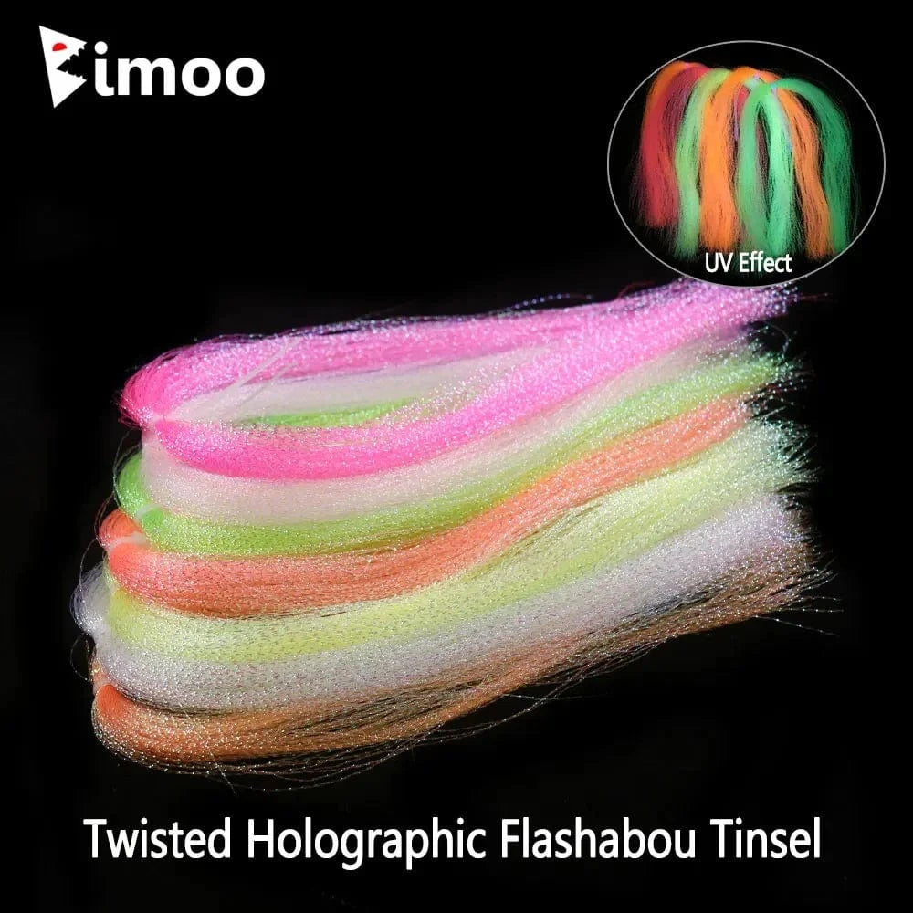 China China 7Packs Mix Color Bimoo 7Packs Twisted Holographic Flashabou Tinsel Crystal Flash Tinsel For Jig Hook Lure  Flies Tying Sabiki Rig Making Material