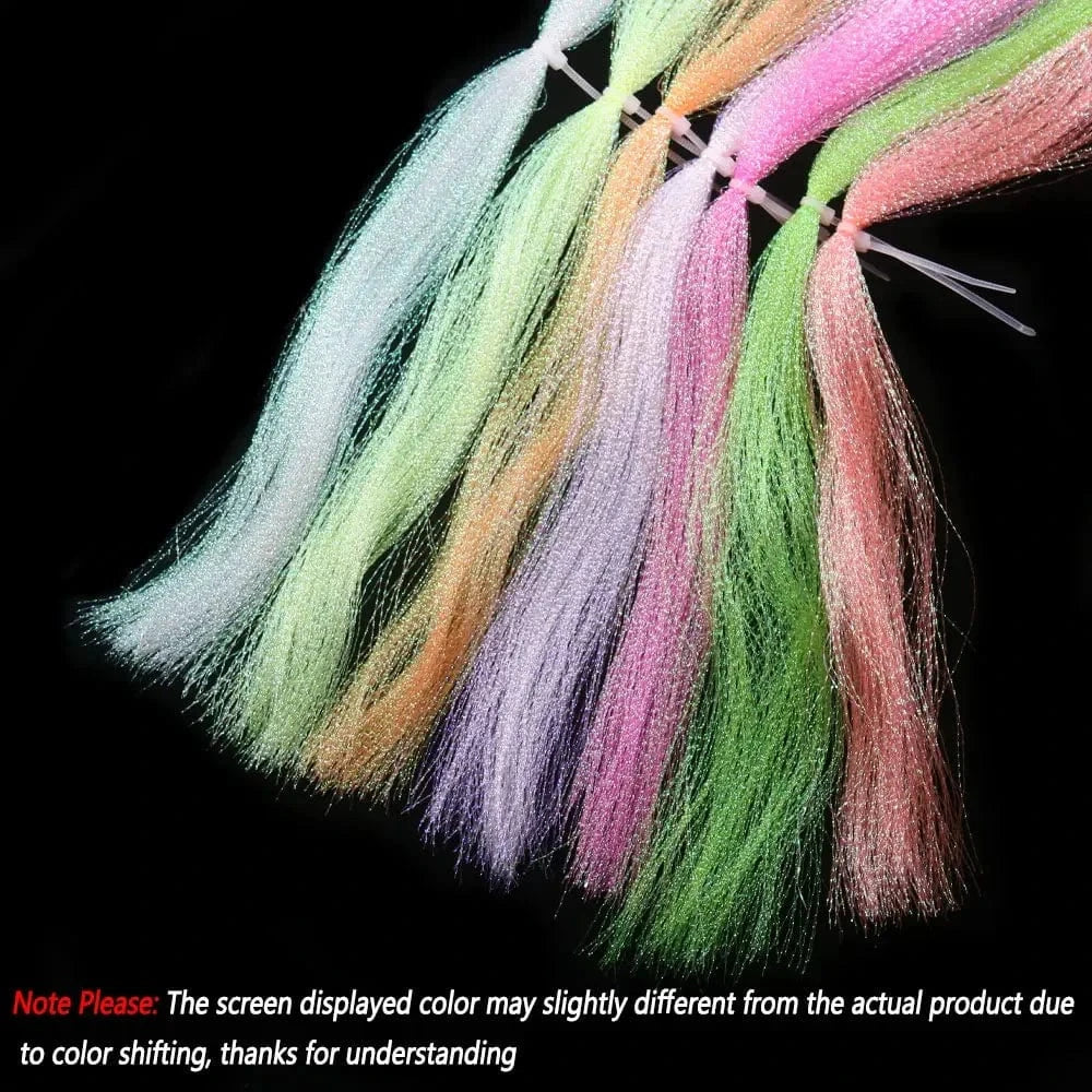 China China 7Packs Mix Color Bimoo 7Packs Twisted Holographic Flashabou Tinsel Crystal Flash Tinsel For Jig Hook Lure  Flies Tying Sabiki Rig Making Material