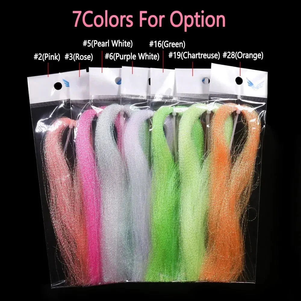 China China 7Packs Mix Color Bimoo 7Packs Twisted Holographic Flashabou Tinsel Crystal Flash Tinsel For Jig Hook Lure  Flies Tying Sabiki Rig Making Material