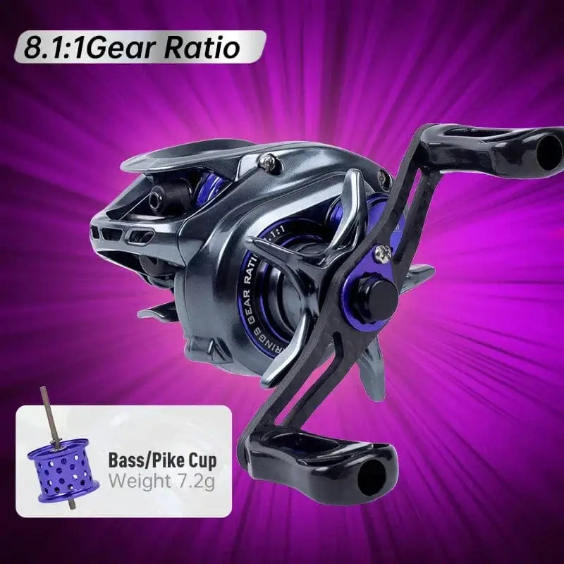 China China 8.1 / Right Hand Kingdom Baitcasting Fishing Reel 135g Ultra Light Spool Bait 7.1:1 8.1:1 4kg Micro Monster Shallow Spool Light Game Coil