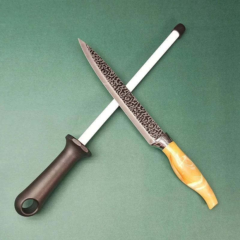 China China 8/10/12 Inch Professional Ceramic Knife Sharpener Rod Durable Knife Grinder With Non-Slip Handle Kitchen Knife Sharpening Blade