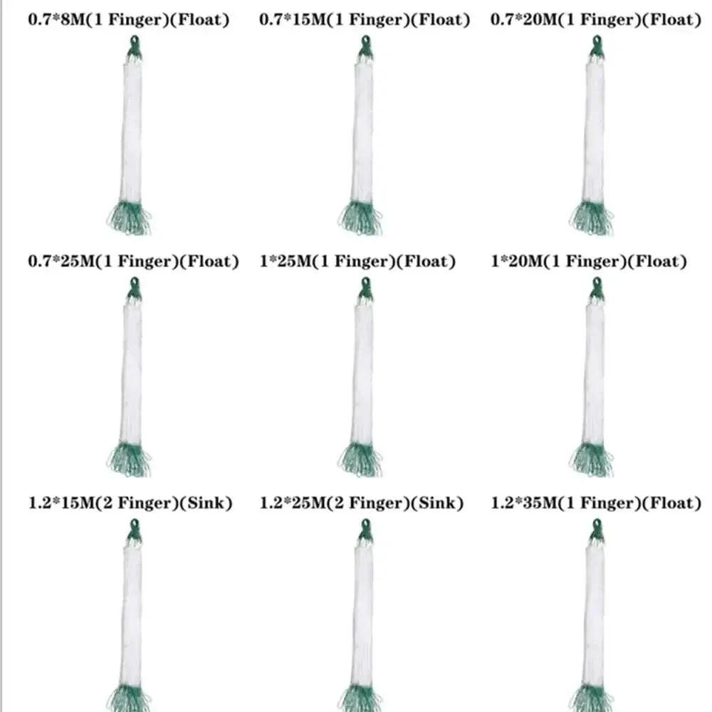 China China 8/15/20/25M Nylon Hand Cast Fish Network Fishing Net Fish Mesh Trap Monofilament Netting Tackle Tool Accessories