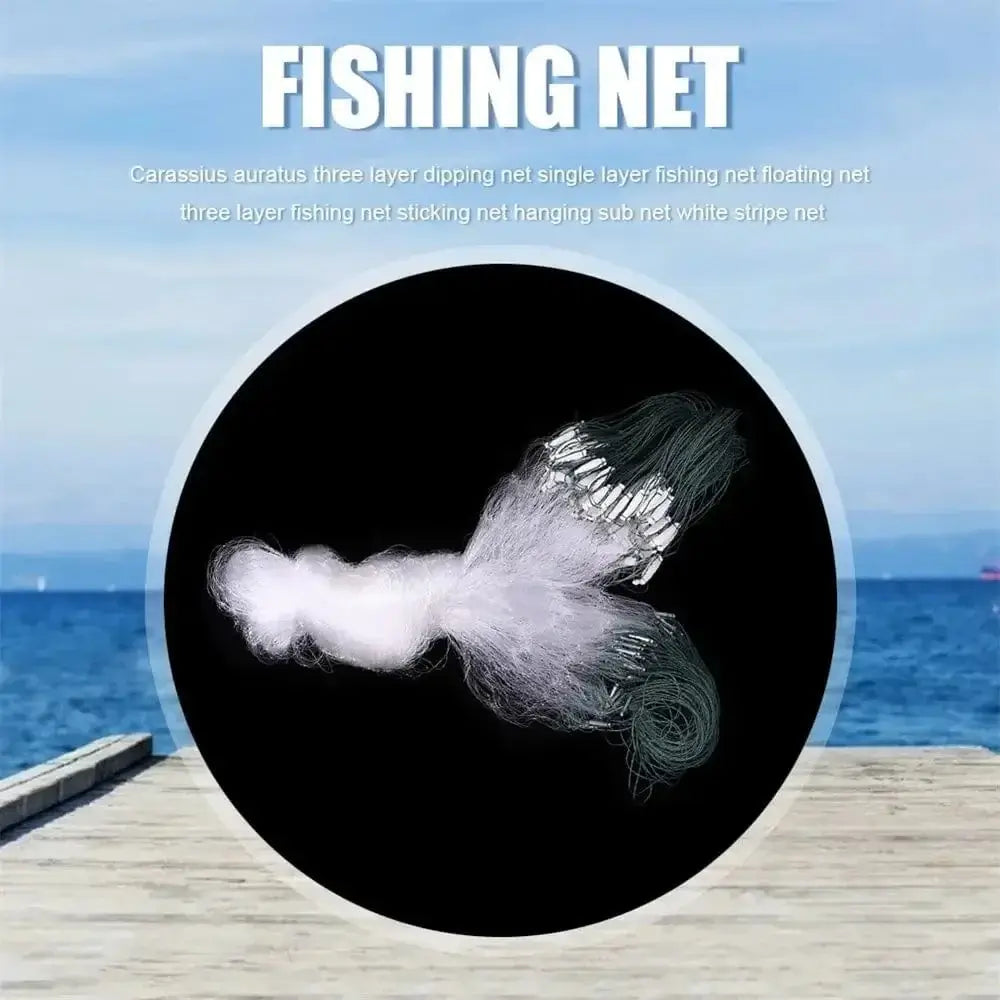 China China 8/15/20/25M Nylon Hand Cast Fish Network Fishing Net Fish Mesh Trap Monofilament Netting Tackle Tool Accessories