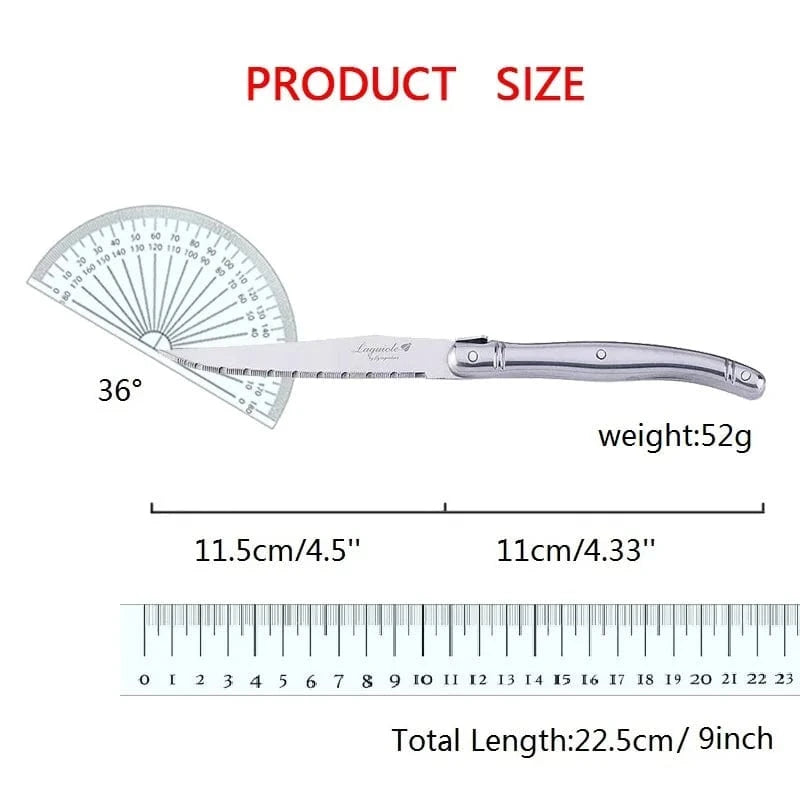 China China 9" Stainless Steel Laguiole Steak Knife set Dinner Fork Spoon Teaspoon Silver Dinnerware  Tableware Restaurant Cutlery 4-12pcs