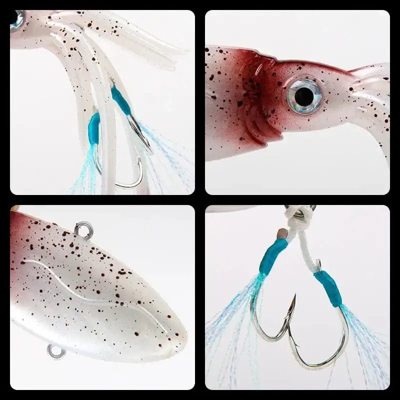 China China 90g 130g 170g 200g 250g Luminous UV TPR Octopus Squid Skirt Sea Saltwater With Assist Hook Jigging Fishing Soft Lures Bait