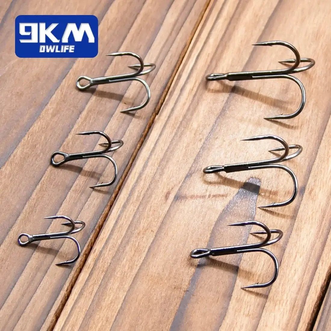 China China 9KM Fishing Treble Hooks High Carbon Steel Brabed Sharp Triple Hook Fishing Hooks on Hard Lures Saltwater Fishing Accessories