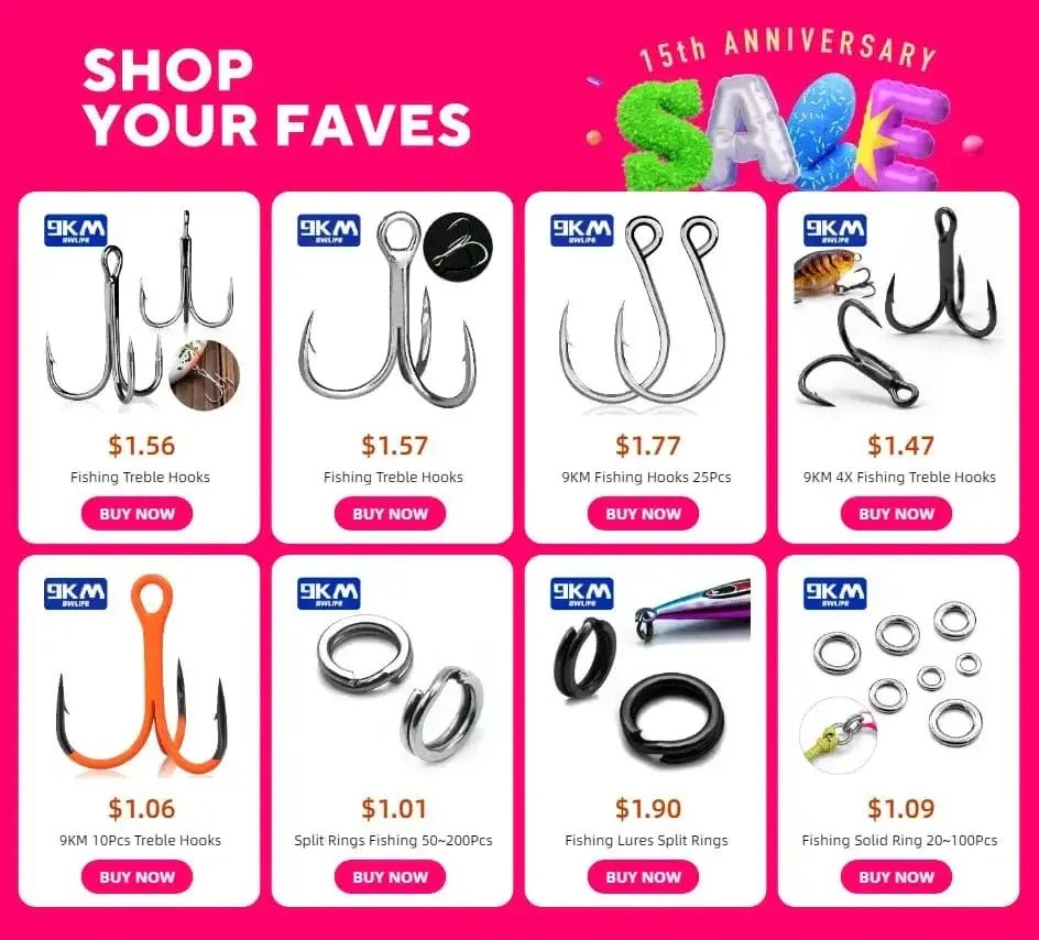 China China 9KM Fishing Treble Hooks High Carbon Steel Brabed Sharp Triple Hook Fishing Hooks on Hard Lures Saltwater Fishing Accessories