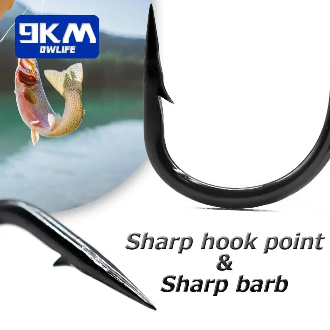 China China 9KM Fishing Treble Hooks High Carbon Steel Brabed Sharp Triple Hook Fishing Hooks on Hard Lures Saltwater Fishing Accessories