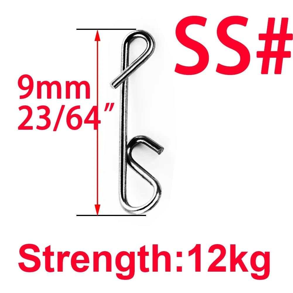 China China 9mm SS 50pcs 1Box Fishing Line Wire Braid Knotless Connector Fishing Lure Hook Barrel Solid Ring Swivel Carp Accessory Fish Tackle Tool