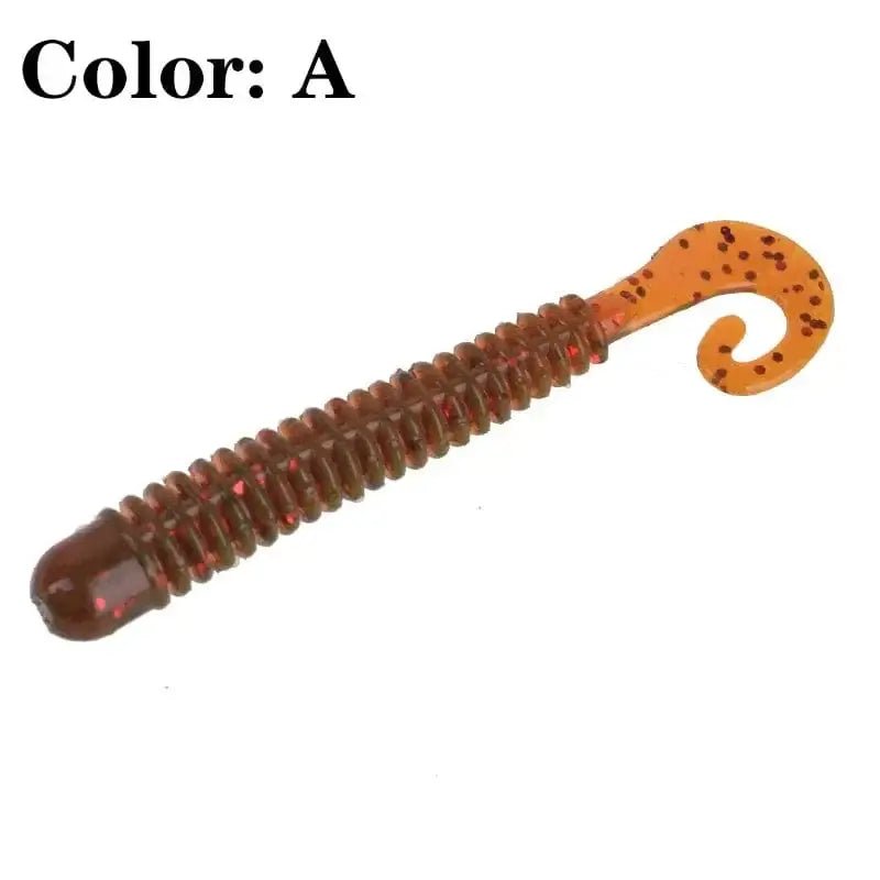 China China A 20pcs/Lot Fishing Wobblers Worm Curly Jig Soft Lures 6.5cm 1.5g Smell With Salt Silicone Artificial Bait Swimbaits Bass Tackle