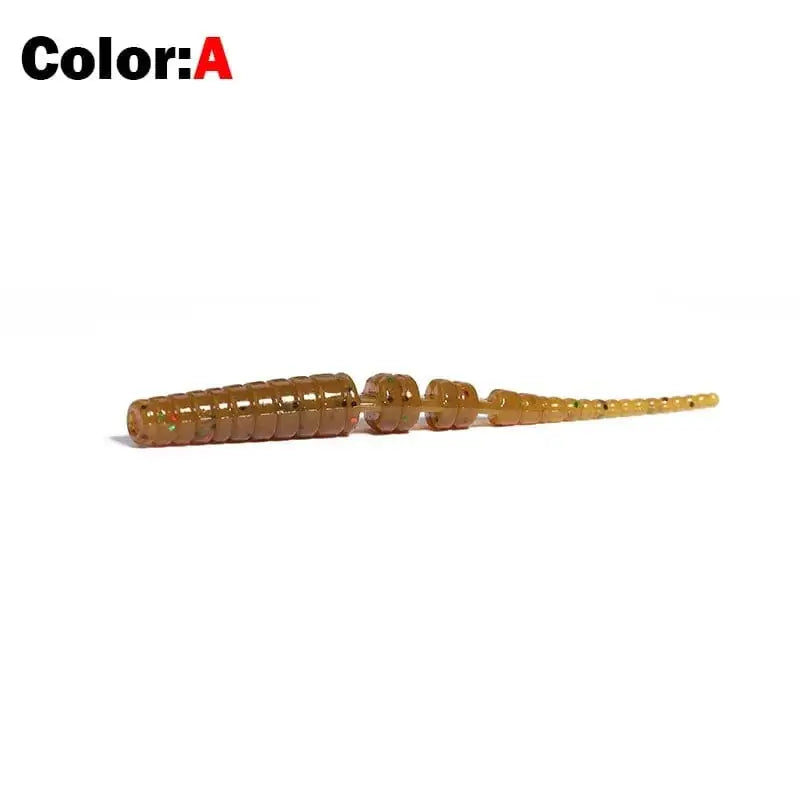 China China A / 42mm-50pcs OUTKIT 4cm 5cm Fishing Soft Worm Lures Pin Tail Ice Fishing Bait Soft Polaris Sinking Lure Pesca Cheap Silicone Fishing Tackle