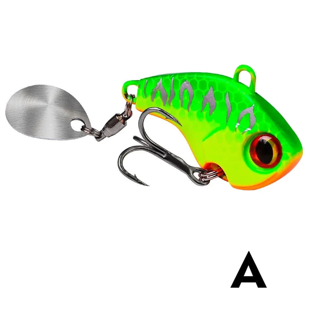 China China A / 6g 22mm 1Pcs Rotating Jig Metal VIB Spoon Spinner Fishing Lures 6g-28g Vibration Hard Bait For Bass Pike Winter Ice Fishing Tackle