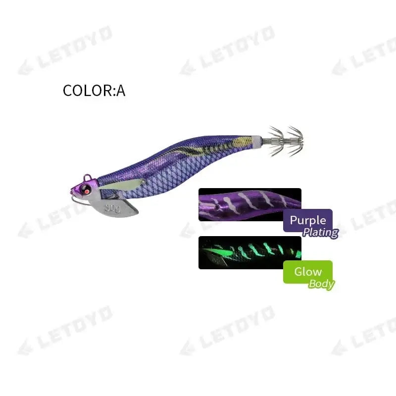China China A LETOYO Luminous Plating squid bait tip run sinker eging squid jig Artificial baits Cuttlefish Octopus EGI Sea Fishing lures