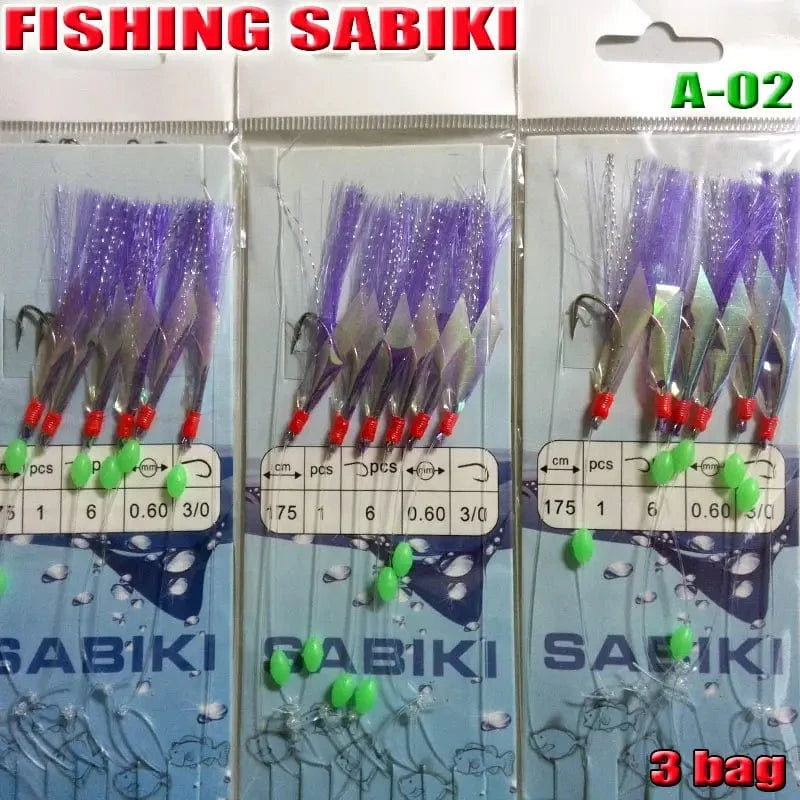 China China A2 2022FISHING SABIKI 12kinds luminous bean fishing hooks ocean fly saltwater bait rings good SABIKI fishing tools