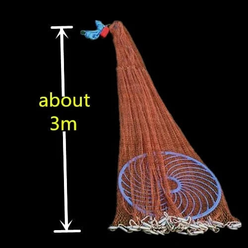 China China A60 Finefish Height 1.2-3.6M Hand Throw Network With Ring Gillnet Easy USA Cast Nets Catch Fishing Net Small Mesh Hunting Fish Gear
