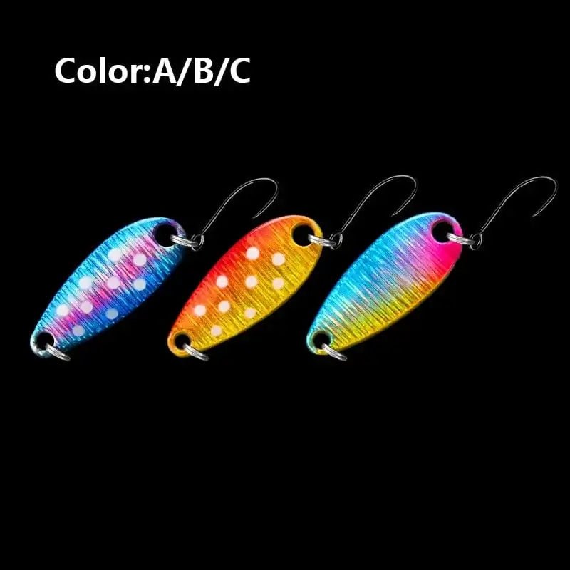 China China ABC / 5g LETOYO 2.3g/3.5g/5g Laser Spinner Lure UV Luminous Spoon Fishing Lure Double Painted Spinner Baits Colorful Trout Prech Lure