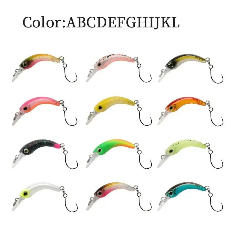 China China ABCDEFGHIJKL / 1.2g 40mm LETOYO Floating Injured Fishing Lure 40mm 1.2g Micro Lures Artificial Minnow Bait Wobblers For Trout Bass Perch