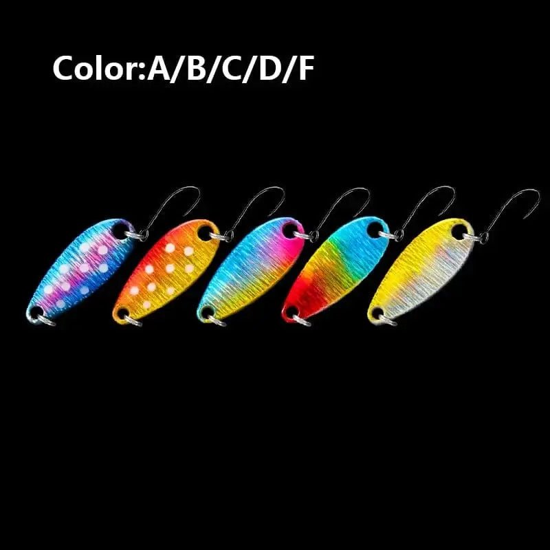 China China ABCDF / 5g LETOYO 2.3g/3.5g/5g Laser Spinner Lure UV Luminous Spoon Fishing Lure Double Painted Spinner Baits Colorful Trout Prech Lure