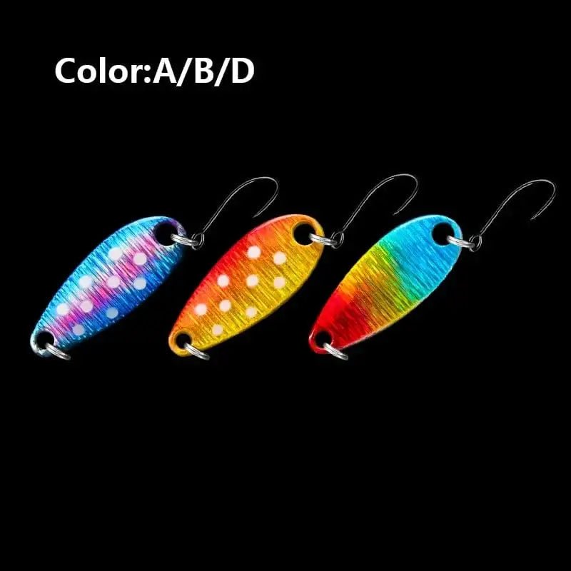 China China ABD / 5g LETOYO 2.3g/3.5g/5g Laser Spinner Lure UV Luminous Spoon Fishing Lure Double Painted Spinner Baits Colorful Trout Prech Lure