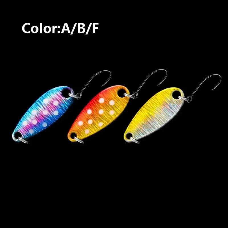 China China ABF / 5g LETOYO 2.3g/3.5g/5g Laser Spinner Lure UV Luminous Spoon Fishing Lure Double Painted Spinner Baits Colorful Trout Prech Lure
