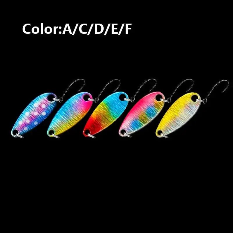 China China ACDEF / 5g LETOYO 2.3g/3.5g/5g Laser Spinner Lure UV Luminous Spoon Fishing Lure Double Painted Spinner Baits Colorful Trout Prech Lure