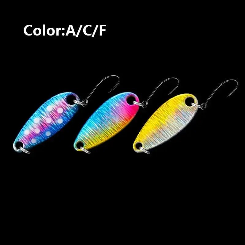 China China ACF / 3.5g LETOYO 2.3g/3.5g/5g Laser Spinner Lure UV Luminous Spoon Fishing Lure Double Painted Spinner Baits Colorful Trout Prech Lure