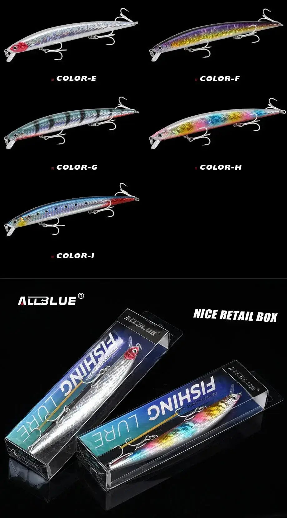 China China ALLBLUE SPRINT 145S Sinking Minnow Longcast Jerkbait Fishing Lure 145mm 22G Off Shore Saltwater Sea Bass Artificial Bait Tackle