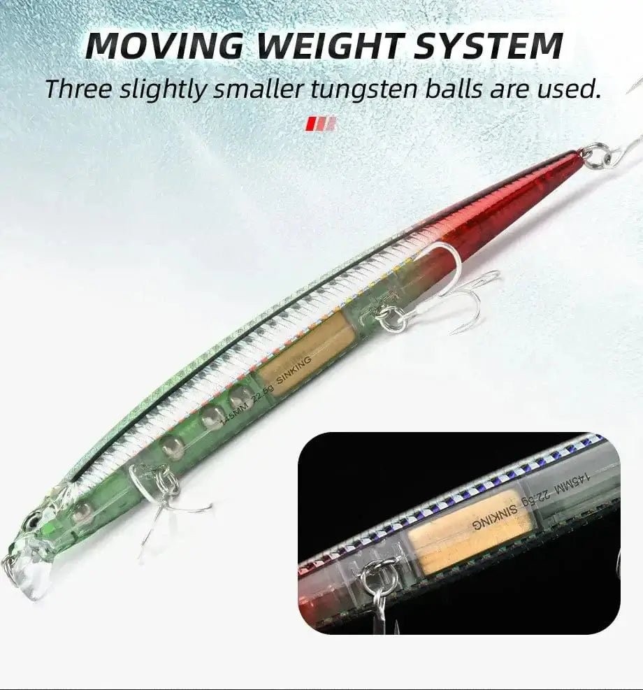 China China ALLBLUE SPRINT 145S Sinking Minnow Longcast Jerkbait Fishing Lure 145mm 22G Off Shore Saltwater Sea Bass Artificial Bait Tackle