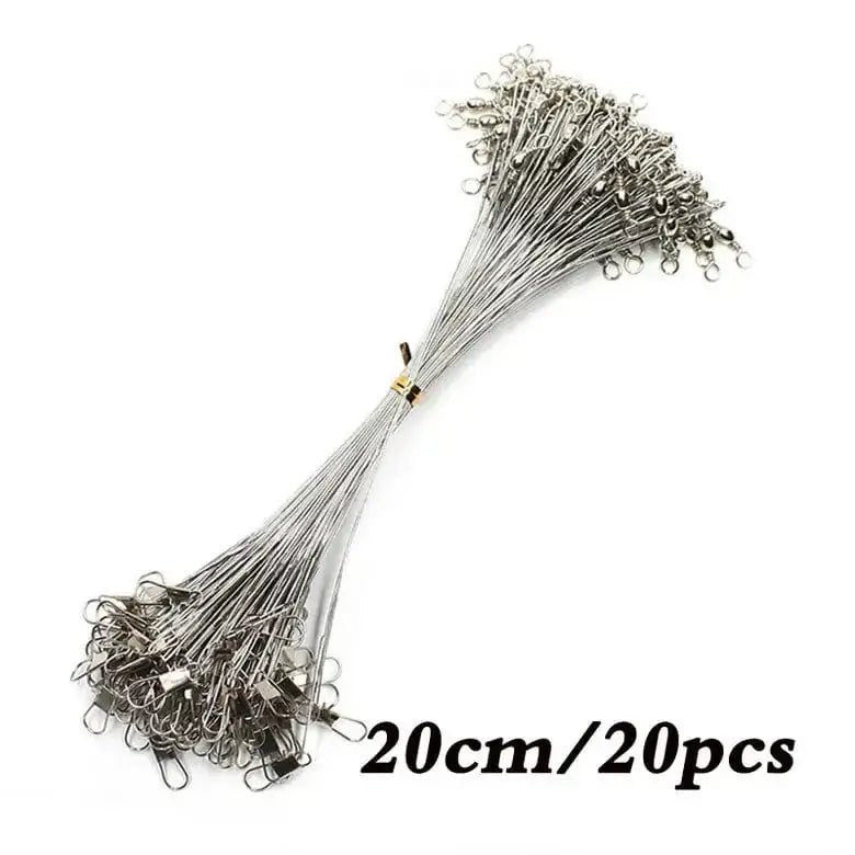 China China Anti Bite Steel Fishing Line Steel Wire Leader With Swivel Fishing Accessory Lead Core Leash Fishing Wire 15cm 20cm  30cm