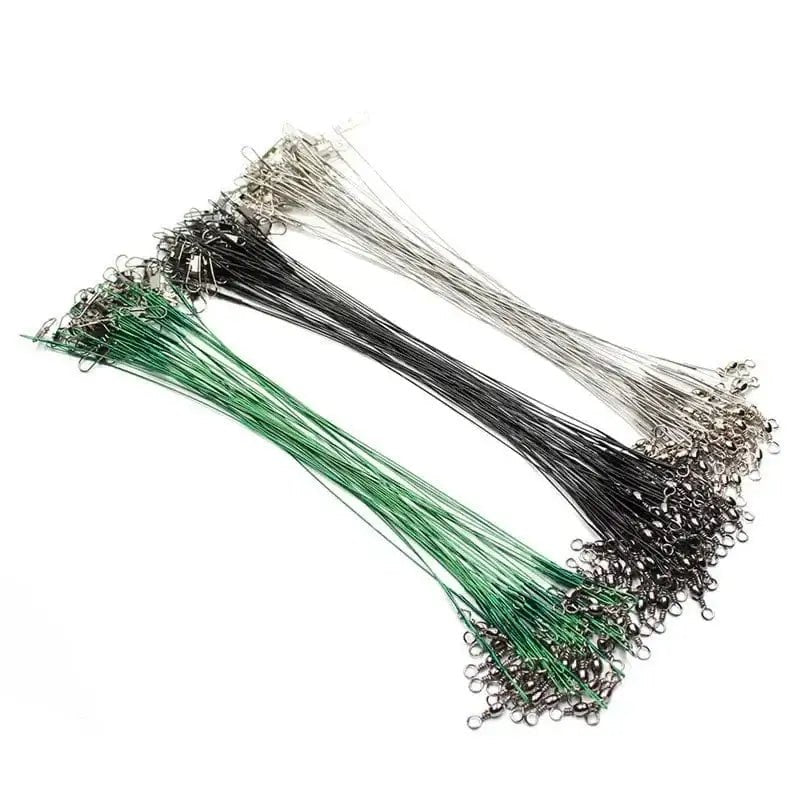 China China Anti Bite Steel Fishing Line Steel Wire Leader With Swivel Fishing Accessory Lead Core Leash Fishing Wire 15cm 20cm  30cm
