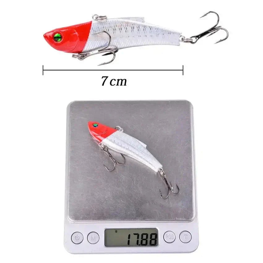 China China Aorace 1Pc Winter Ice Fishing Lure 7cm/18g Sinking Isca Artificial Rattlin Vibration VIB Hard Bait Crankbait Treble Hooks Tackle