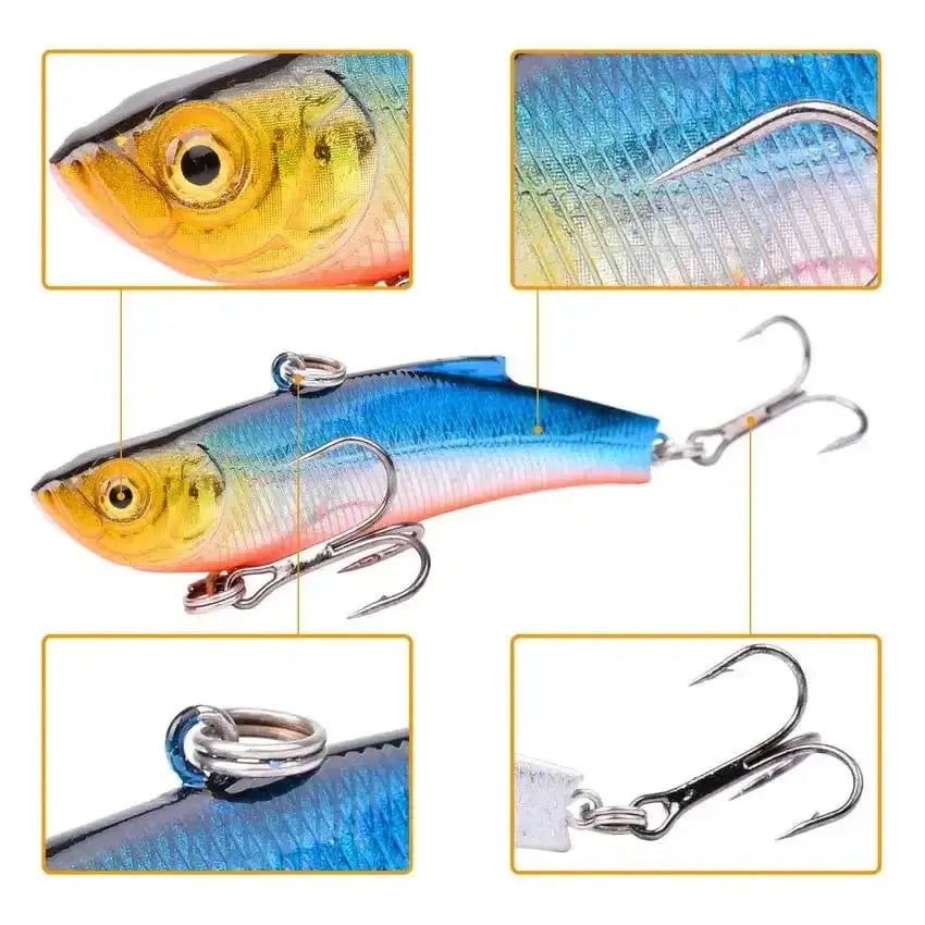 China China Aorace 1Pc Winter Ice Fishing Lure 7cm/18g Sinking Isca Artificial Rattlin Vibration VIB Hard Bait Crankbait Treble Hooks Tackle
