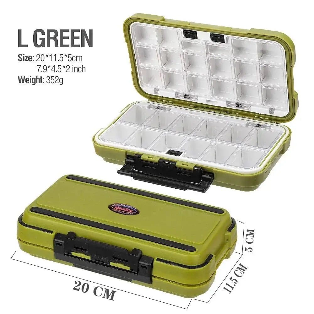 China China ArmyGreen-L Large Capacity 24/28 Grid Fishing Gear Accessories Waterproof sub-Box Fishing Hook Supplies Tool Storage Box Fishing Tackle Box