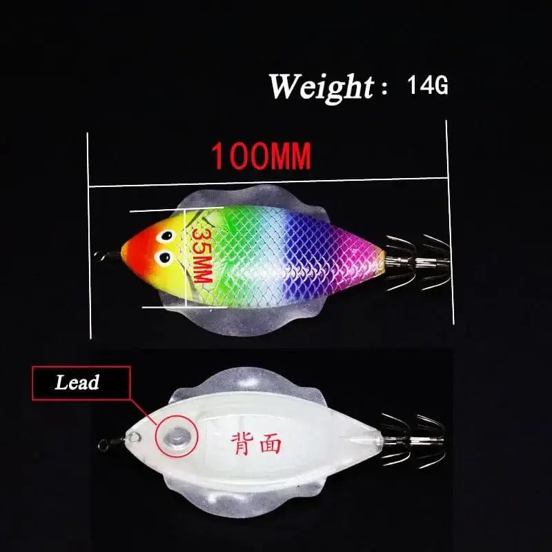 China China AS Hard Bait Glow Shrimp Hook Life like fish Crowns 14g/11cm Squid Jigs Sea Fishing Lure Set Artificial Cuttlefish Octopus