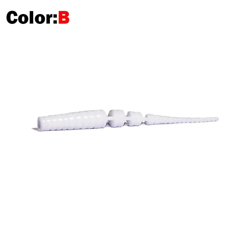 China China B / 42mm-50pcs OUTKIT 4cm 5cm Fishing Soft Worm Lures Pin Tail Ice Fishing Bait Soft Polaris Sinking Lure Pesca Cheap Silicone Fishing Tackle