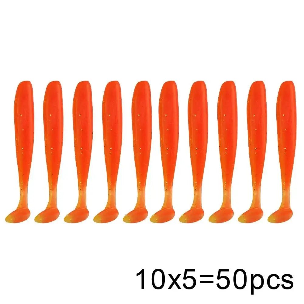 China China B / 50pcs 10 cm QXO 50 Pcs/Lot 7cm 10cm Soft Lure Shad Wobbler Silicone Bait Sea Worm Swimbait Streamer Silicone Lure Spinnerbait  Accessories