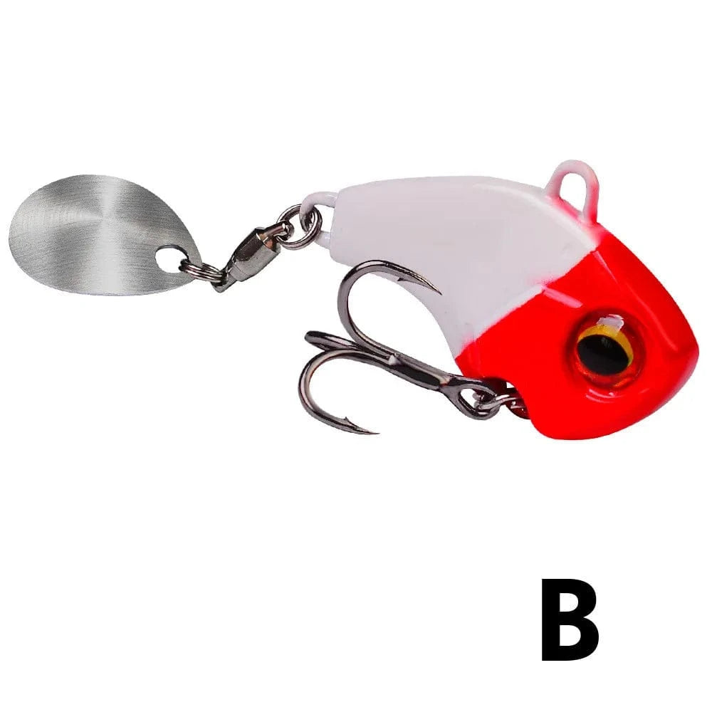 China China B / 6g 22mm 1Pcs Rotating Jig Metal VIB Spoon Spinner Fishing Lures 6g-28g Vibration Hard Bait For Bass Pike Winter Ice Fishing Tackle