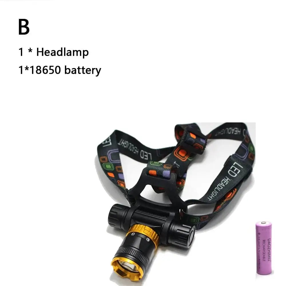 China China B / Black 10W T6 Diving head lamp spearfishing Headlight 4000 Lumen 5- Mode Waterproof LED Lighting Torch+1x 18650 battery + USB charger