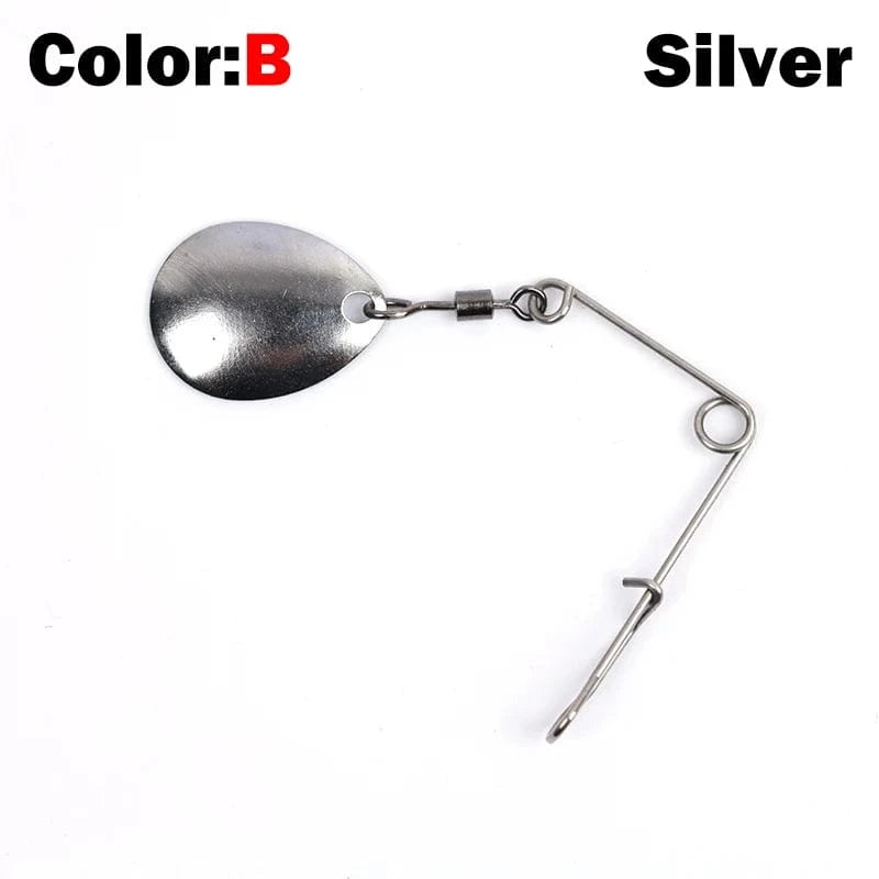 China China B-silver 10pcs 1.2g Spinner Fishing Lure Bait Spoon Swisher Buzzbait Bass Wire Bait Popper Vib Spinnerbait Lures Tackle Barb Pesca