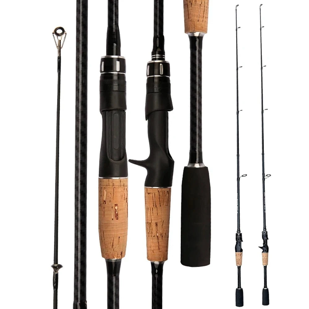 China China Baitcasting Spinning Travel Carbon 2 Section Fishing Rods Casting Weight 8-25g Power Ultralight Lure Trout Mini Pole