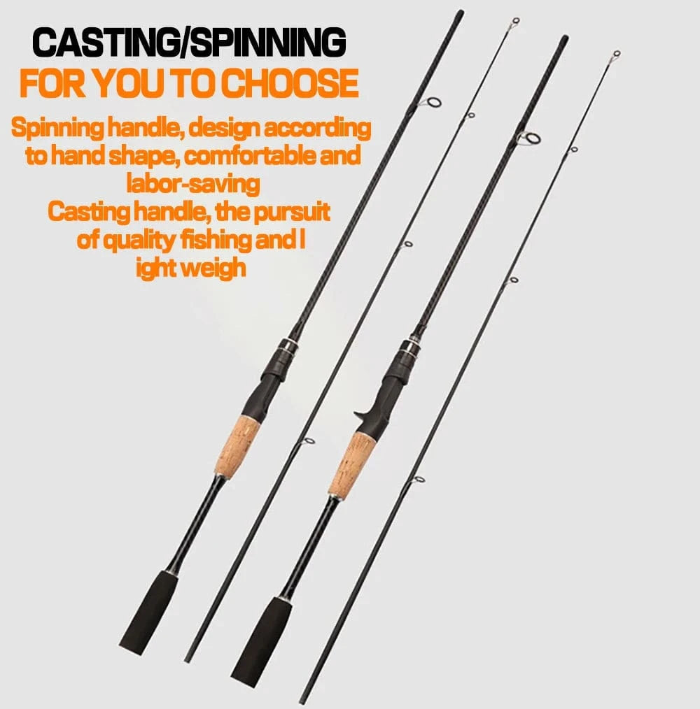 China China Baitcasting Spinning Travel Carbon 2 Section Fishing Rods Casting Weight 8-25g Power Ultralight Lure Trout Mini Pole