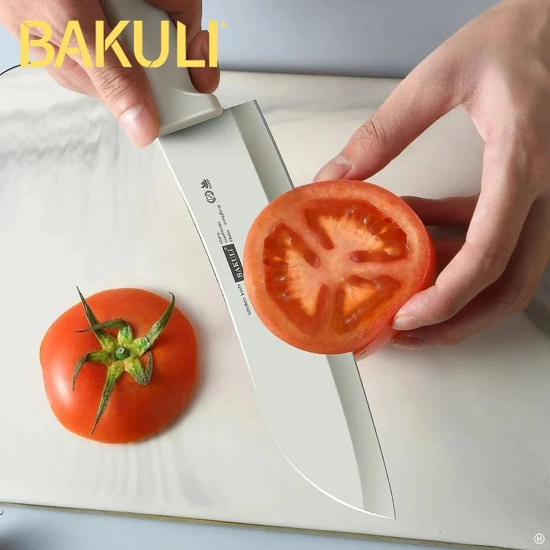 China China BAKULI-1/2pc Macaron Pure White Kitchen Knife Set Antioxidant Coating More Durable Kitchen Aesthetics Fruit Knife Meat Cutter