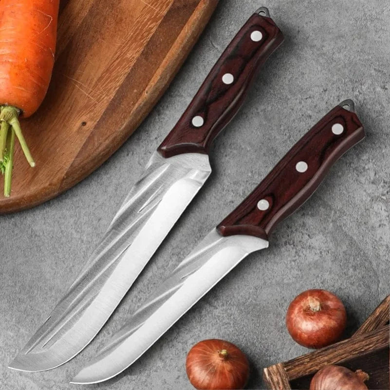 China China Barbecue Knife Wood Handle Kitchen Knives Chef Hand Forged Blade Boning Knife Slicing Meat Fruit Fish Filleting Utility Knife