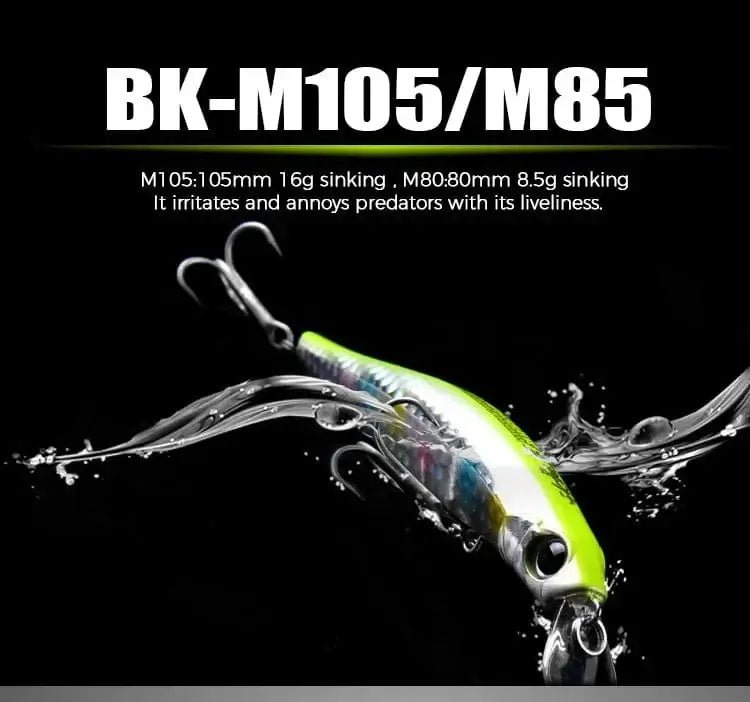China China BEARKING 10.5cm 16g  8cm 8.5g Hot fishing gear shone sinking lures minnow crank fixed weight system wobbler bait isca artificial
