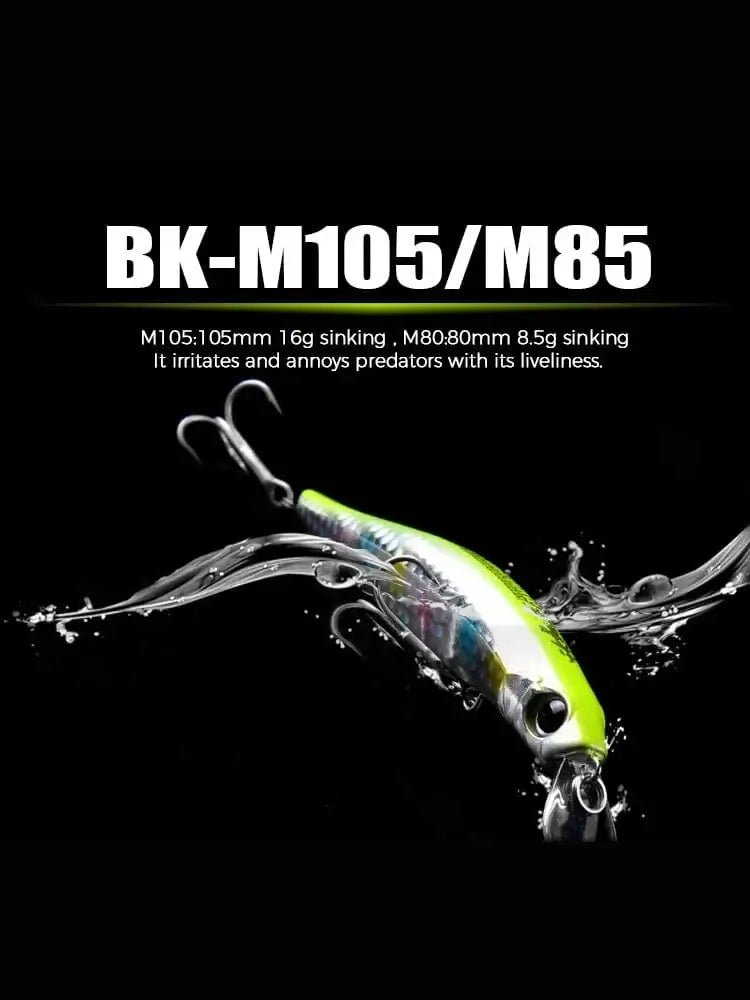 China China BEARKING 10.5cm 16g  8cm 8.5g Hot fishing gear shone sinking lures minnow crank fixed weight system wobbler bait isca artificial
