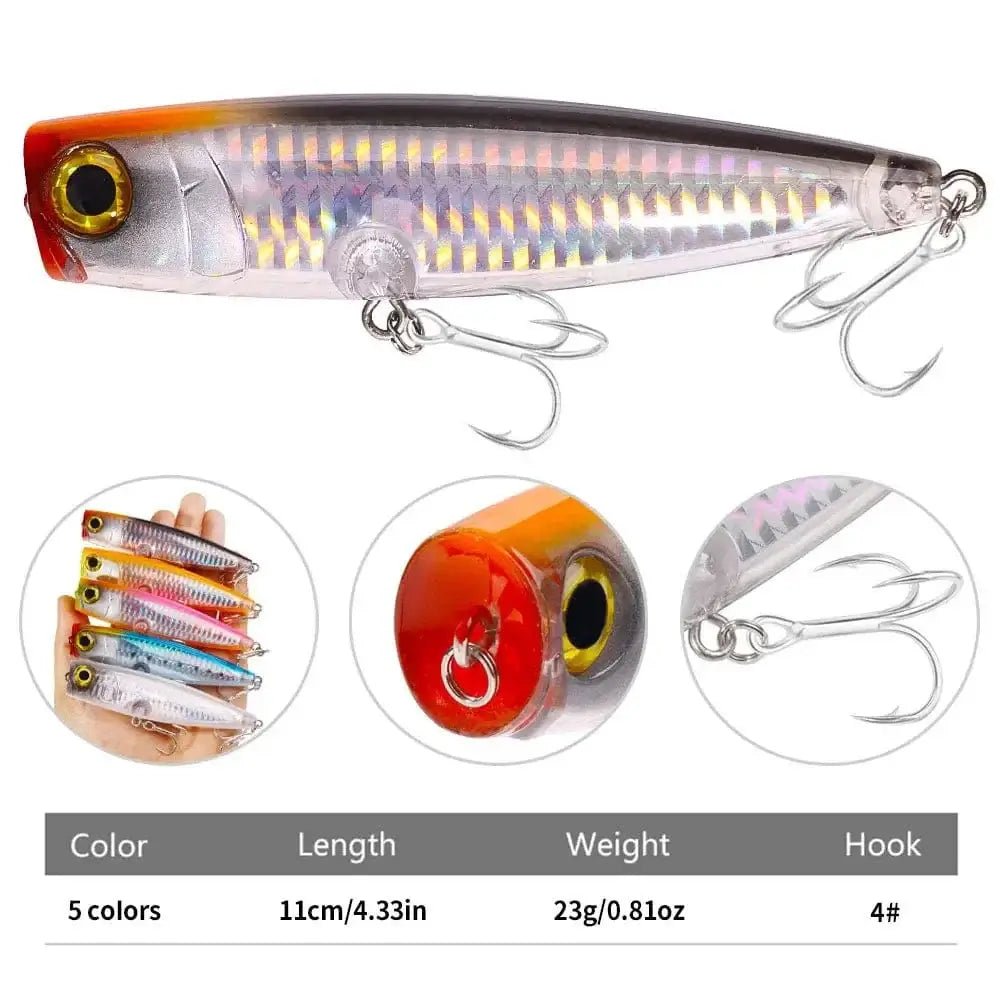 China China Big Topwater plopper Baits fishing surface floating topwater wobbler Lure Artificial Baits  Floating 11cm 23g