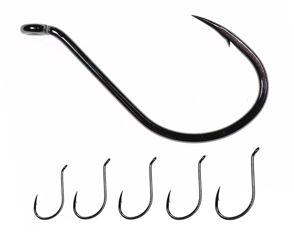 China China Bimoo 20pcs Offset Octopus Beak Hook High Carbon Steel Black Nickel Sea Fishing Hook 4/0 5/0 6/0 7/0 8/0