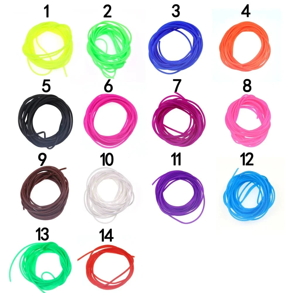 China China Bimoo 4m/pack 2mm Soft Elastic Thin Film Silicone Tube for Nymph Worm Skin Fishing Rig Sleeve Sabiki Making Fly Tying Material