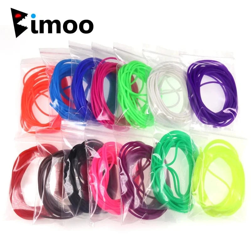 China China Bimoo 4m/pack 2mm Soft Elastic Thin Film Silicone Tube for Nymph Worm Skin Fishing Rig Sleeve Sabiki Making Fly Tying Material