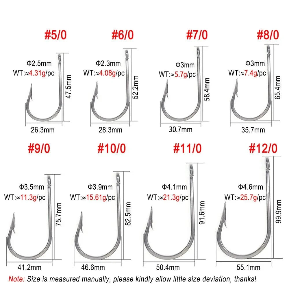 China China Bimoo 5/0 ~13/0 Stainless Steel Saltwater Fishing Hook Heavy Duty Hook For Big Game Fishing Chunking Jigging Tuna Shark Fishing